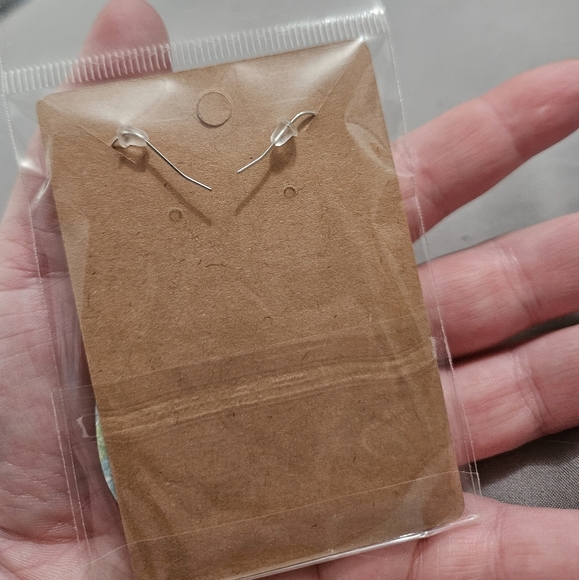 Multicolor Tropical Flower Faux Leather Drop Double Sided Earrings! - Picture 2 of 3